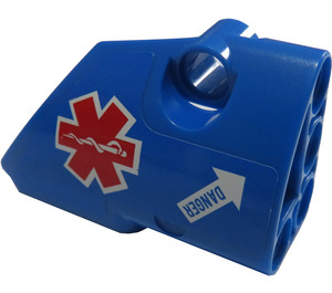 LEGO Blauw Gebogen Paneel 2 Rechts met EMT Ster van Life en Wit Pijl Sticker (87086)