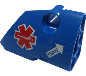 LEGO Blue Curved Panel 2 Right with EMT Star of Life and White Arrow Sticker (87086)