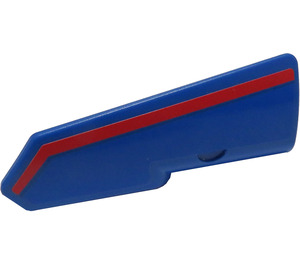 LEGO Blue Curved Panel 21 Right with Red Line Sticker (11946)