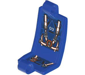 LEGO Blue Curved Panel 3 x 6 x 3 with Seatbelts and ‘03’ Sticker (24116)