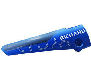 LEGO Blue Curved Panel 5 Left with 'RICHARD' Sticker (64681)