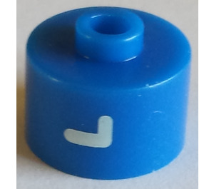 LEGO Blue Cylinder Bead with Flat Edge with White "L"