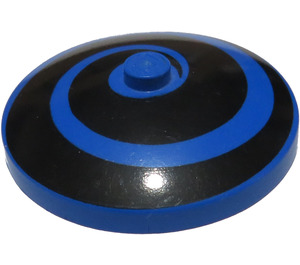 LEGO Blue Dish 4 x 4 with Black Spiral (Solid Stud) (3960)