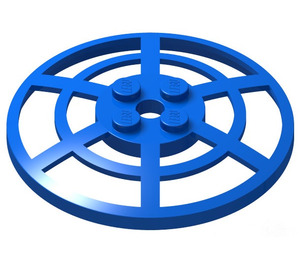 LEGO Bleu Dish 6 x 6 Webbed (Support rond en dessous)