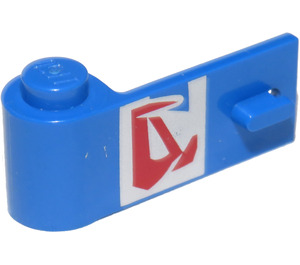 LEGO Blauw Deur 1 x 3 x 1 Links met Rood Sign (3822)