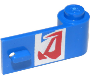 LEGO Blue Door 1 x 3 x 1 Right with Red Logo (3821)