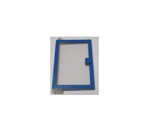 LEGO Blauw Deur 1 x 4 x 5 Links met Transparant Glas (47899)