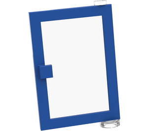 LEGO Blau Tür 1 x 4 x 5 Recht mit Transparent Glas (73194)