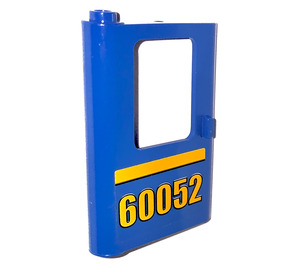 LEGO Blue Door 1 x 4 x 5 Train Left with '60052' Sticker (4181)