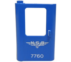 LEGO Blauw Deur 1 x 4 x 5 Trein Links met 'NSB' Sticker (4181)