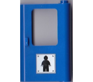 LEGO Blau Tür 1 x 4 x 5 Zug Rechts mit Minifigur Silhouette Aufkleber (4182 / 42819)