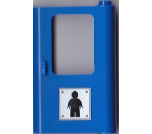LEGO Blue Door 1 x 4 x 5 Train Right with Minifig Silhouette Sticker (4182 / 42819)