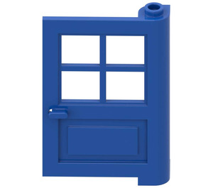 LEGO Blue Door 1 x 4 x 5 with 4 Panes with 2 Points on Pivot (3861)