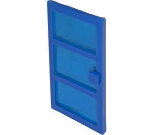 LEGO Blue Door 1 x 4 x 6 with 3 Panes with Transparent Dark Blue Glass