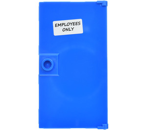 LEGO Blue Door 1 x 4 x 6 with Stud Handle with ‘EMPLOYEES ONLY' Sign Sticker (35290)