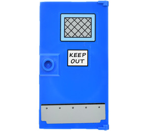 LEGO Син врата 1 x 4 x 6 с Stud Дръжка с 'KEEP OUT' Sign Стикер (35290)