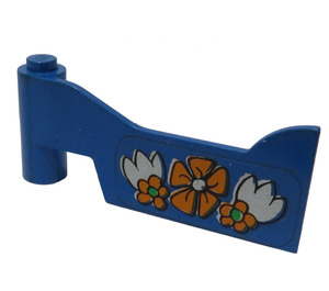 LEGO Azul Puerta para Fabuland Coche - Izquierda con Flores Pegatina