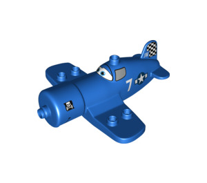 LEGO Blue Duplo Plane with Skipper Riley Pattern (13779)