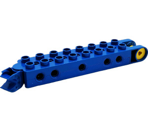 LEGO Blue Duplo Toolo Brick 2 x 8 plus Forks and Screw at one End and Swivelling Clip at the Other