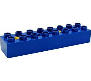 LEGO Blue Duplo Toolo Brick 2 x 8 with Screws at Hole 1 and 5 (31036)