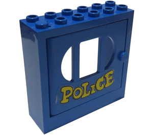 LEGO Blue Fabuland Door Frame 2 x 6 x 5 with Blue Door with POLICE Sticker