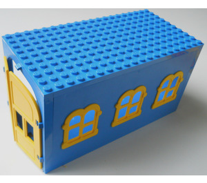 LEGO Blå Fabuland Garage Blockera med Gul Windows och Gul Dörr