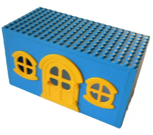 LEGO Blue Fabuland House Block with Yellow Door and Windows