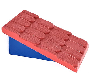 LEGO Blu Fabuland Roof Support with Red Roof Slope e senza foro per il camino