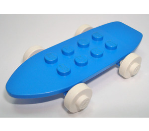 LEGO Blau Fabuland Skateboard mit Weiß Räder