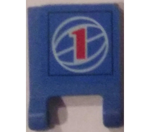 LEGO Blue Flag 2 x 2 with '1' Sticker without Flared Edge (2335)