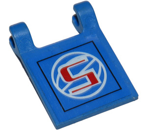 LEGO Blue Flag 2 x 2 with '5' Sticker without Flared Edge (2335)