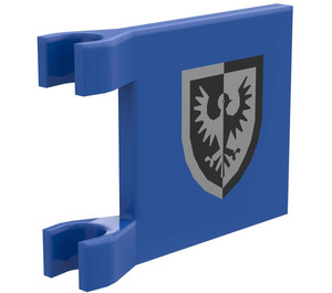 LEGO Blue Flag 2 x 2 with Black Falcon Shield without Flared Edge (2335 / 80581)