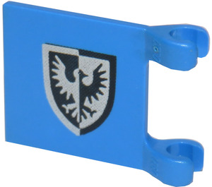 LEGO Blau Flagge 2 x 2 mit Schwarz Falcon ohne ausgestellten Rand (2335)