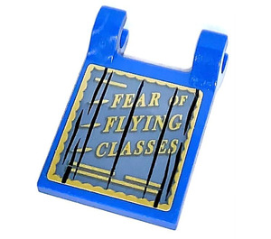 LEGO Blue Flag 2 x 2 with 'FEAR of FLYING CLASSES' on both sides Sticker without Flared Edge (2335)