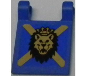 LEGO Blue Flag 2 x 2 with Lion Head Sticker without Flared Edge (2335)