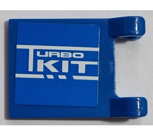 LEGO Bleu Drapeau 2 x 2 avec Turbo Kit Both Côté Autocollant sans bord évasé (2335)