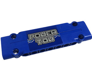 LEGO Blue Flat Panel 3 x 11 with 'POWER TOW', Lightning (Right) Sticker (15458)
