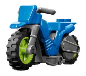 LEGO Bleu Flywheel Dirt Bike with Lime Rear Wheel