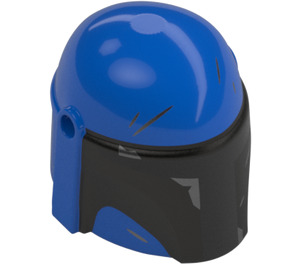 LEGO Blue Helmet with Sides Holes with Dark Gray Front (3807)