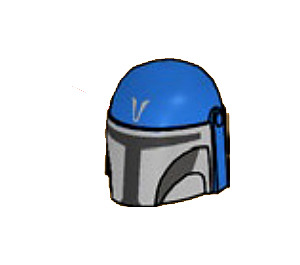 LEGO Blue Helmet with Sides Holes with Mandalorian Decoration (3807 / 106133)