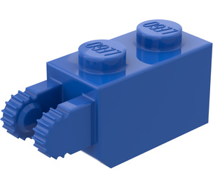 LEGO Blauw Scharnier Steen 1 x 2 Vergrendelings met 2 Vingers (Verticaal Einde) (30365 / 54671)