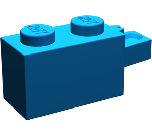 LEGO Blauw Scharnier Steen 1 x 2 Vergrendelings met Single Finger Aan Einde Horizontaal (30541 / 53028)