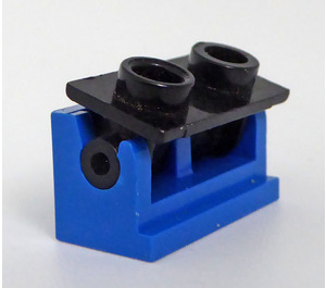 LEGO Blue Hinge Brick 1 x 2 with Black Top Plate (3937 / 3938)