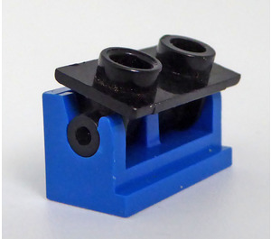 LEGO Bleu Charnière Brique 1 x 2 avec Noir Haut assiette (3937 / 3938)