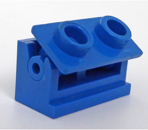 LEGO Blau Scharnier Backstein 1 x 2 mit Blau oben Platte