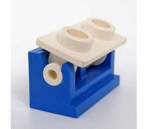 LEGO Bleu Hinge Brick 1 x 2 with White Top Plate (3937 / 3938)