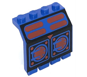 LEGO Blau Scharnier Panel 2 x 4 x 3.3 mit rot und Schwarz doors Dekoration (2582)