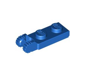 LEGO Blauw Scharnier Plaat 1 x 2 met Vergrendelings Vingers met groef (44302)