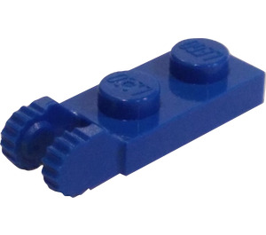 LEGO Blue Hinge Plate 1 x 2 with Locking Fingers without Groove (44302 / 54657)