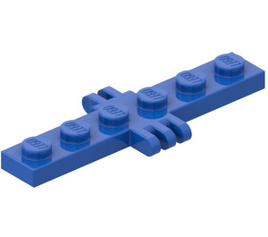 LEGO Blue Hinge Plate 1 x 6 with 2 and 3 Stubs (4507)